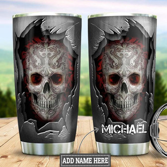 Skull Personalized Stainless Steel Tumbler 20Oz - Thegiftio UK