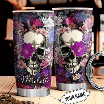 Skull Personalized Stainless Steel Tumbler 20Oz - Thegiftio UK