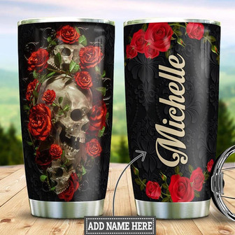 Skull Personalized Stainless Steel Tumbler 20Oz - Thegiftio UK
