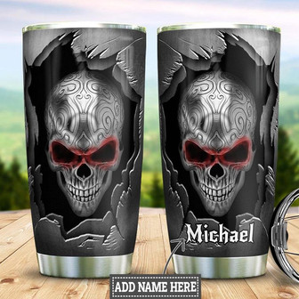 Skull Personalized Stainless Steel Tumbler 20Oz - Thegiftio UK