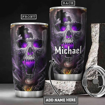 Skull Personalized Stainless Steel Tumbler 20Oz - Thegiftio UK