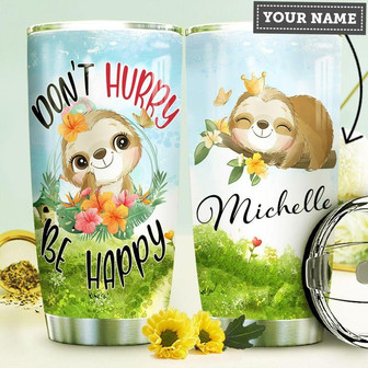 Sloth Personalized Stainless Steel Tumbler 20Oz - Thegiftio UK