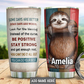 Sloth Personalized Stainless Steel Tumbler 20Oz - Thegiftio UK