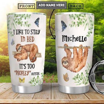Sloth Personalized Stainless Steel Tumbler 20Oz - Thegiftio UK