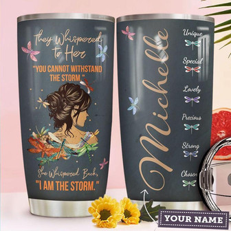 I Am The Storm Personalized Stainless Steel Tumbler 20Oz - Thegiftio