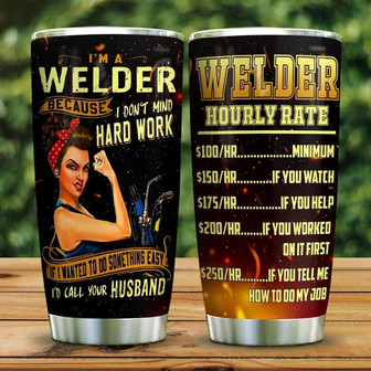 Welder Hard Work Stainless Steel Tumbler 20Oz - Thegiftio UK