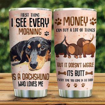Wiggle Dachshund At Home Stainless Steel Tumbler 20Oz - Thegiftio