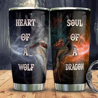 Wolf Dragon Stainless Steel Tumbler 20Oz - Thegiftio UK