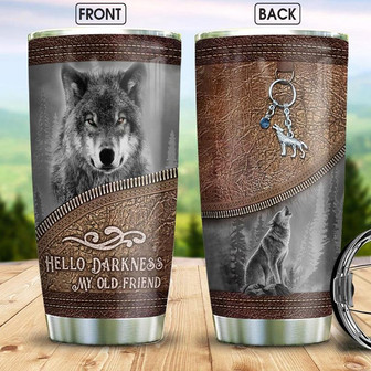 Wolf Leather Stainless Steel Tumbler 20Oz - Thegiftio UK