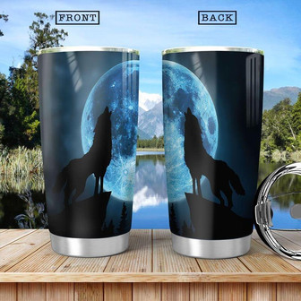 Wolf Stainless Steel Tumbler 20Oz - Thegiftio UK