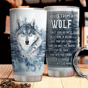Wolf Stainless Steel Tumbler 20Oz - Thegiftio UK