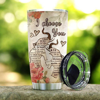 Wooden Style Elephant Couple Stainless Steel Tumbler 20Oz - Thegiftio UK