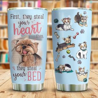 Yorkshire Terrier Steal Your Bed Stainless Steel Tumbler 20Oz - Thegiftio UK