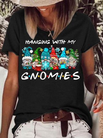 Women's Hanging With My Gnomies Christmas Shirt Gnome Christmas T-shirt - Thegiftio UK