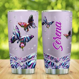 Abstract Art Butterfly Personalized Stainless Steel Tumbler 20Oz - Thegiftio UK
