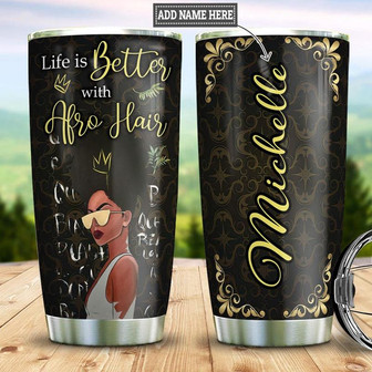 Afro Women Personalized Stainless Steel Tumbler 20Oz - Thegiftio UK
