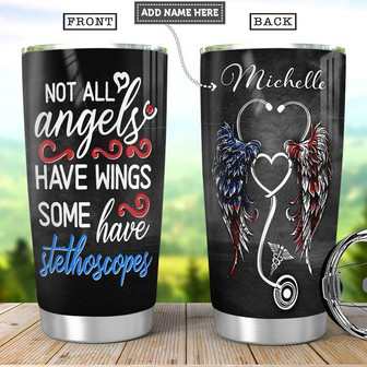 Angel Nurse Personalized Stainless Steel Tumbler 20Oz - Thegiftio UK