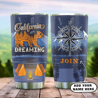 Bear Camping Personalized Stainless Steel Tumbler 20Oz - Thegiftio
