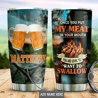 Beer Camping Personalized Stainless Steel Tumbler 20Oz - Thegiftio UK