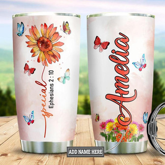 Bible Butterfly Personalized Stainless Steel Tumbler 20Oz - Thegiftio UK