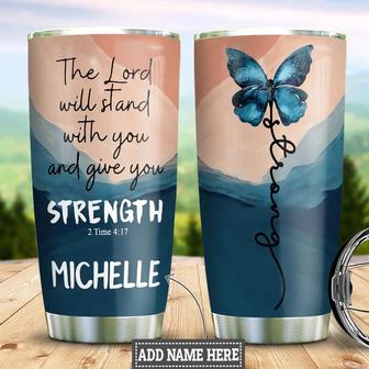 Bible Butterfly Personalized Stainless Steel Tumbler 20Oz - Thegiftio UK