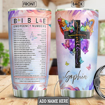 Bible Butterfly Personalized Stainless Steel Tumbler 20Oz - Thegiftio UK
