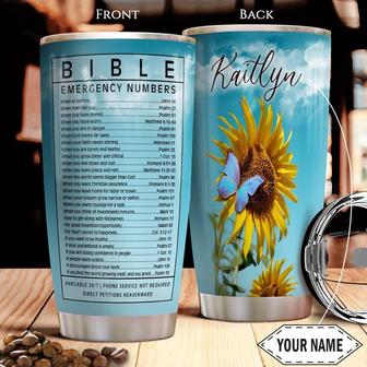 Bible Number Butterfly Personalized Stainless Steel Tumbler 20Oz - Thegiftio UK