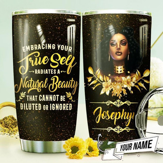 Black Women Beauty Personalized Stainless Steel Tumbler 20Oz - Thegiftio UK
