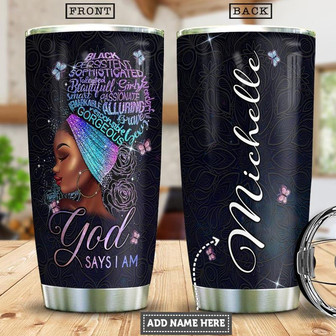 Black Women Faith Personalized Stainless Steel Tumbler 20Oz - Thegiftio UK