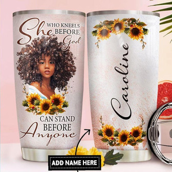 Black Women Faith Personalized Stainless Steel Tumbler 20Oz - Thegiftio UK