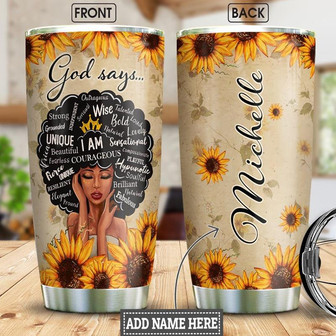 Black Women Faith Personalized Stainless Steel Tumbler 20Oz - Thegiftio UK