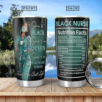 Black Nurse Facts Stainless Steel Tumbler 20Oz - Thegiftio UK