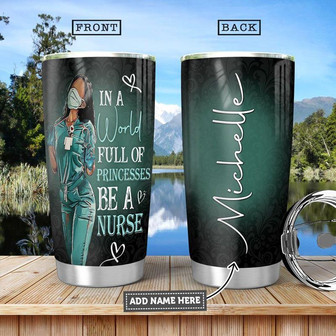Black Nurse Personalized Stainless Steel Tumbler 20Oz - Thegiftio UK