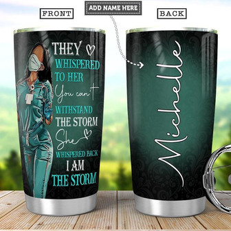 Black Nurse Personalized Stainless Steel Tumbler 20Oz - Thegiftio UK