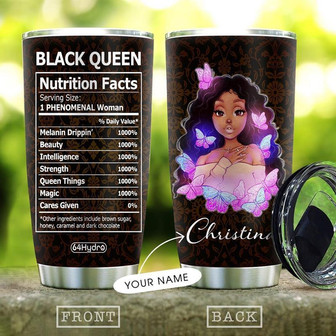 Black Women Personalized Stainless Steel Tumbler 20Oz - Thegiftio UK