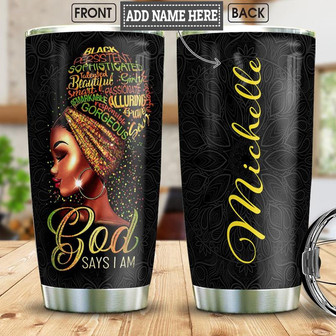 Black Women Strong Personalized Stainless Steel Tumbler 20Oz - Thegiftio UK
