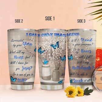 Blue Butterfly Faith Stainless Steel Tumbler 20Oz - Thegiftio UK