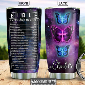 Butterfly Bible Personalized Stainless Steel Tumbler 20Oz - Thegiftio UK