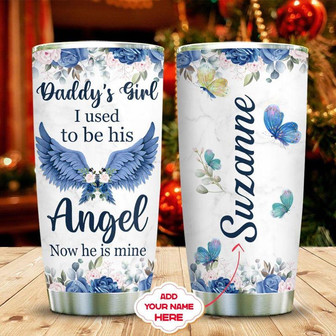 Butterfly Daddy Girl Personalized Stainless Steel Tumbler 20Oz - Thegiftio UK