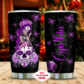 Butterfly Fairy Faith Personalized Stainless Steel Tumbler 20Oz - Thegiftio