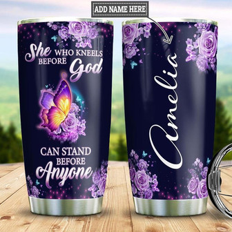 Butterfly Faith Personalized Stainless Steel Tumbler 20Oz - Thegiftio UK