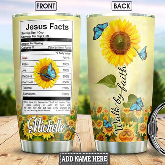 Butterfly Faith Personalized Stainless Steel Tumbler 20Oz - Thegiftio UK