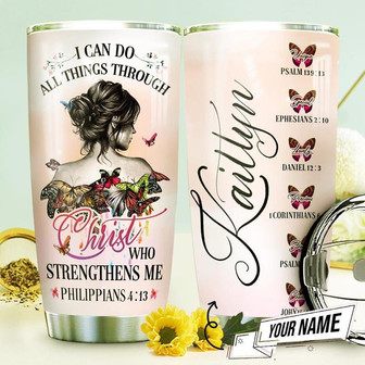 Butterfly Faith Personalized Stainless Steel Tumbler 20Oz - Thegiftio UK