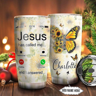 Butterfly Faith Personalized Stainless Steel Tumbler 20Oz - Thegiftio UK