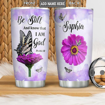 Butterfly Faith Personalized Stainless Steel Tumbler 20Oz - Thegiftio UK