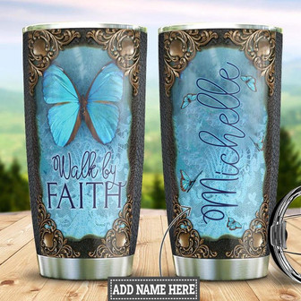 Butterfly Faith Personalized Stainless Steel Tumbler 20Oz - Thegiftio UK