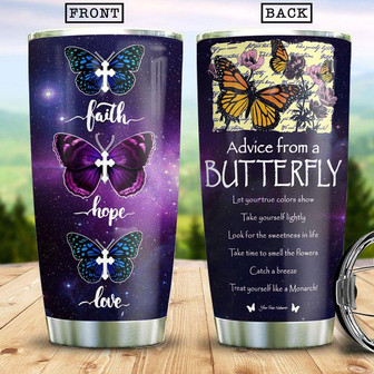 Butterfly Faith Stainless Steel Tumbler 20Oz - Thegiftio UK