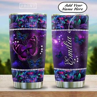 Butterfly Gem Galaxy Personalized Stainless Steel Tumbler 20Oz - Thegiftio UK