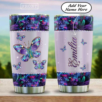 Butterfly Gem Personalized Stainless Steel Tumbler 20Oz - Thegiftio UK