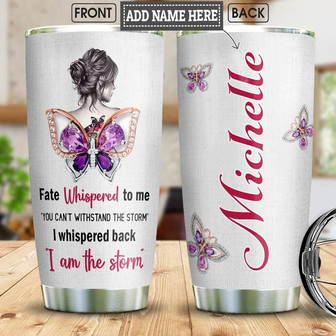 Butterfly Gemstone Personalized Stainless Steel Tumbler 20Oz - Thegiftio UK